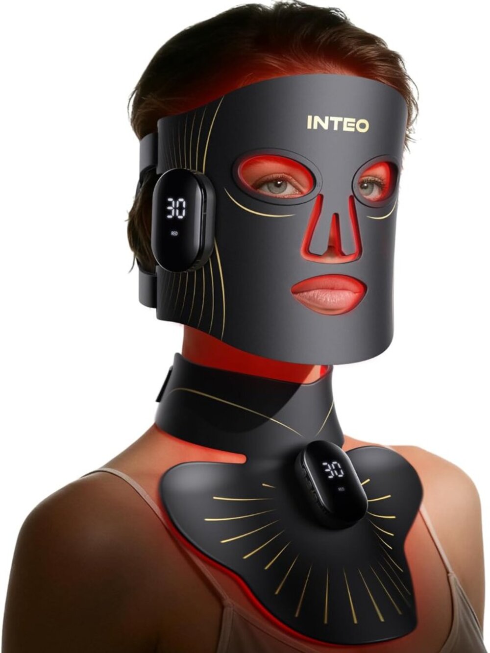 Red Light Therapy Mask for Face & Neck, 4 Modes, Cordless LED Face Mask | 680 LE